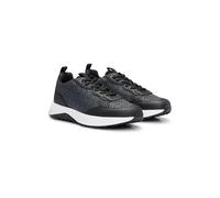 HUGO Baskets en mélange de matières avec logos répétés - Style Kane_Runn_mono2, 50517257 Noir 46