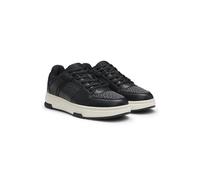 HUGO Baskets en similicuir avec détail monogrammé - Style Yarrow_tenn_mepulg, 50548544 Noir 41