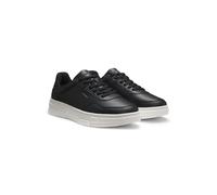 HUGO Baskets en similicuir avec détails en zigzag - Style Yarrow_tenn_grpu, 50548507 Noir 44