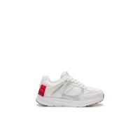 HUGO Baskets enfant en maille filet et similicuir avec logos - Style G01159/10P40, G01159 Blanc 40