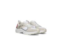 HUGO Baskets inspirées des chaussures de course en cuir suédé et mesh - Style GO2_merp, 50541703 Blanc 41