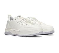HUGO Baskets Kilian Tenn pour Homme en mélange de matériaux grainés avec Logo Tonal à l'arrière. Taille, Blanc Ouvert., 42 EU