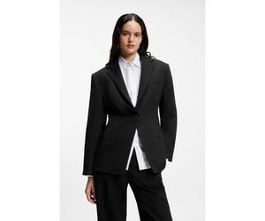 HUGO Blazer coupe décontractée en seersucker avec ceinture chaîne - Style Antera, 50560061 Noir 40
