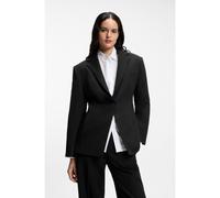 HUGO Blazer coupe décontractée en seersucker avec ceinture chaîne - Style Antera, 50560061 Noir 42