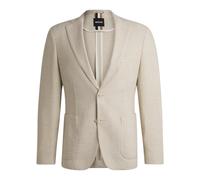 Hugo - Blazer en tweed avec stretch et micro motif - Homme - Vestes - Beige - Taille: 2XL