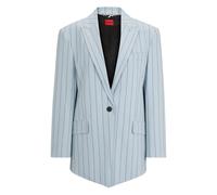 Hugo - Blazer Long Élastique à Rayures Épinglées - Femme - Costumes - Bleu - Taille: 36 FR