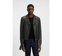 HUGO Blouson de motard Regular en cuir de buffle - Style Lowis-6, 50542108 Noir XL