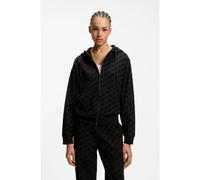 HUGO Blouson Relaxed avec capuche et logos floqués - Style FLOKKY_JACKET, 50566669 Noir L