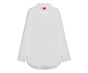 Hugo - Bluse mit Muster in Ausbrenner-Optik - Femme - Blouses et Chemises - Blanc - Taille: 38 FR