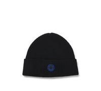 HUGO Bonnet en laine mélangée avec badge logoté Happy HUGO - Style Xafi_B, 50528620 Noir pcs.