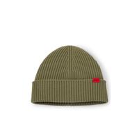 HUGO Bonnet en laine vierge avec étiquette logo - Style Xola, 50524570 Vert pcs.