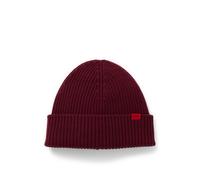 HUGO Bonnet en laine vierge avec logo rouge - Style Xola, 50524570 Rouge sombre pcs.