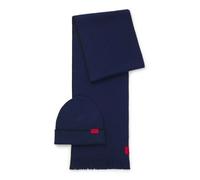HUGO Bonnet tricoté bleu foncé rouge pour homme - Zaschel Set Navy 321961 Taille unique