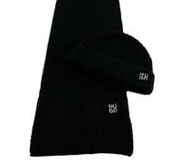 HUGO Bonnet tricoté noir pour femme - Sarmi Set 327911 Taille unique