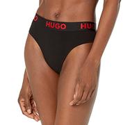 Hugo Boss Bold Logo Coton Stretch Thong Strings, Goudron Noir, XL Femme