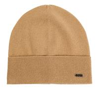 HUGO BOSS Bonnet Femme en Laine & Cachemire avec Logo Lari Hat 50524276 Beige
