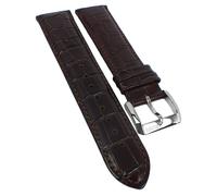 Hugo Boss Bracelet De Montre 22mm Cuir Croco Marron Ton Sur Ton Couture