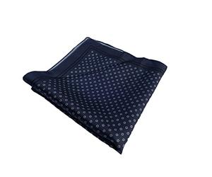 Hugo Boss Carré de poche géométrique en soie bleu marine, bleu, Noir