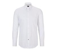 HUGO BOSS Chemise Slim Fit 50479922 Blanc Popeline De Coton Facile À Repasser