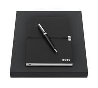 Hugo Boss Ensemble d'écriture avec stylo à bille Gear Icon et bloc-notes A5 Elegance Storyline dans une boîte cadeau HPBH124A