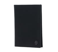 HUGO BOSS Étui pour carte d'identité noir en cuir pour femme et homme - Double B Passport Case Saffiano Black 325363