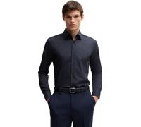 Hugo Boss H-HANK chemise Slim Fit bleu foncé uni coton