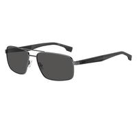 Hugo Boss Homme BOSS 1580/S V81/M9 Lunettes de soleil Métal Rutenio sombre / Noir Gris Carré Polarisé