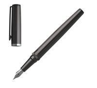 HUGO BOSS - HSN9672D - Stylo Plume - Gear Metal Dark Chrom - Boîte cadeau