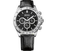 Hugo Boss Ikon Chronograph Montre Hommes Bracelet en cuir noir