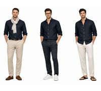 HUGO BOSS Lukas Chemise En Lin Naturel Pour Hommes Regular Fit Iconique Wow M