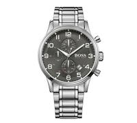 HUGO BOSS Montre 1513181 Aeroliner Hommes Chronographe en Inox Bracelet Argent