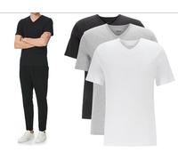 HUGO BOSS Pack De 3 T-Shirts Logo Col En V Regular Fit Bnwt Wow S
