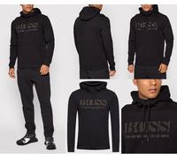 HUGO BOSS Soody 2 Hoodie Pull à Enfiler Sweatshirt Imprimé Logo Noir XL