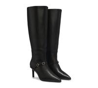 HUGO Bottes hauteur genou en cuir structuré à boucle - Style Devany_Boot_clt, 50573765 Noir 41