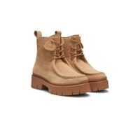 HUGO Bottines à lacets en cuir suédé avec étiquette logotée amovible - Style Kris_DrbBootie_SD, 50552733 Brun chiné 36
