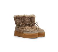 HUGO Bottines à plateforme avec tige en fourrure synthétique - Style LyzzPlt_Boot_fur, 50578987 Brun chiné 37
