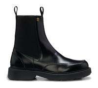 HUGO Bottines Chelsea en cuir lustré à logo revisité - Style Angey_Cheb_aclt, 50573793 Noir 36