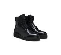 HUGO Bottines en cuir à bracelet matelassé et semelle crantée - Style Draven_halb_bo, 50552712 Noir 44