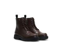 HUGO Bottines en cuir à lacets avec logo en creux - Style Angey_LuBoot_aclt, 50573767 Marron foncé 39