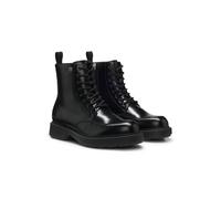 HUGO Bottines en cuir à lacets avec logo en creux - Style Angey_LuBoot_aclt, 50573767 Noir 39