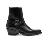 Hugo - Bottines Stacked-Logo Noires Cuir - Femme - Chaussures - Noir - Taille: 38 EU