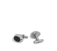 HUGO Boutons de manchette ovales à émail avec logo superposé - Style E-COLOR2-CUF, 50552588 Noir pcs.