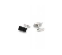 BOSS Boutons de manchette rectangulaires en laiton avec insert en émail noir - Style B-RECTANGLE-CUF, 50562170 Noir pcs.