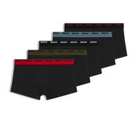 Hugo Lot de cinq boxers TRUNK FIVE PACK 50532619 – coton stretch, taille à logos – Noir L