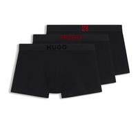 HUGO Lot de trois boxers courts en coton stretch logotés - Style TRUNK TR GIFT VELVE, 50570931 Noir XL