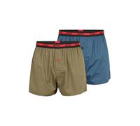 HUGO Boxers bleu-gris / olive / rouge feu / noir, Taille XXL