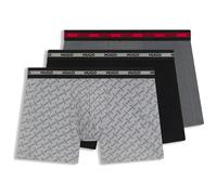 HUGO Lot de trois boxers longs avec taille à logo répété - Style BOXER BR PLANET DES, 50545674 Noir / Gris XL