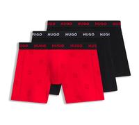 HUGO Lot de trois boxers longs - Style BOXERBR TRPLT DESIGN, 50532559 Noir / Rouge S