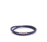 HUGO Bracelet double tour en cuir tressé avec fermeture logotée - Style E-DOUBLEBRAID2-BRA, 50532309 Bleu pcs.