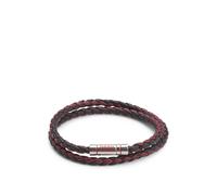 HUGO Bracelet double tour en cuir tressé avec fermeture logotée - Style E-DOUBLEBRAID2-BRA, 50532309 Rouge sombre pcs.